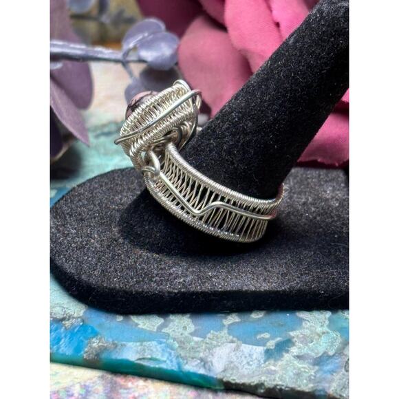 Artisan Rhodonite Ring Size 8 - Picture 7 of 10